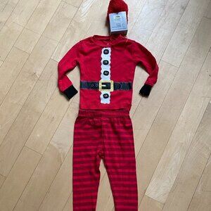 PL Sleep by Petit Lem 3-piece Pajama & socks unisex Size 12M BNWOT holiday Xmas